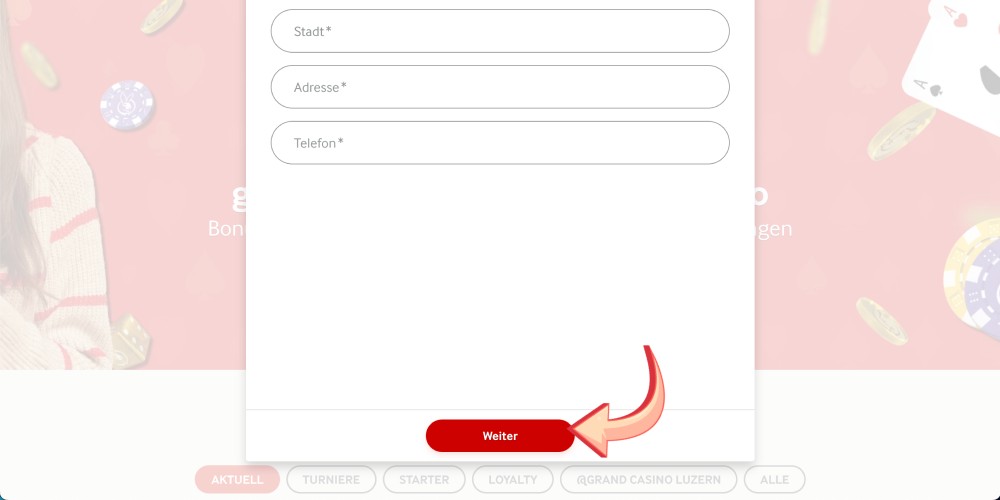 vollständige Registrierung