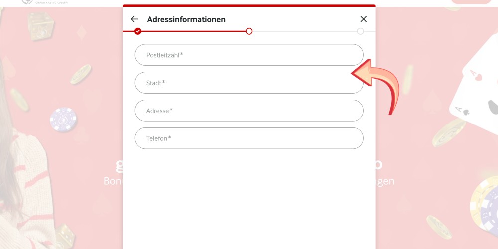 Adressdaten eingeben