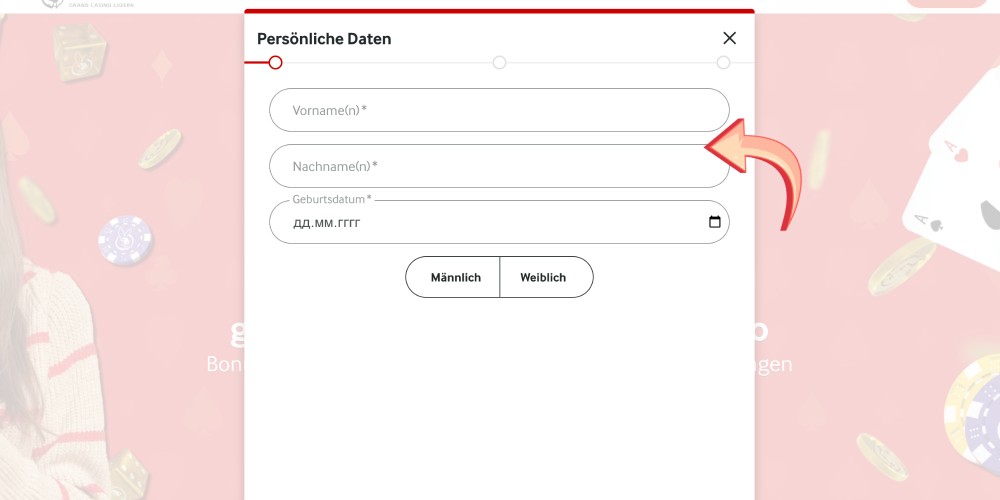 die Datenfelder ausfüllen