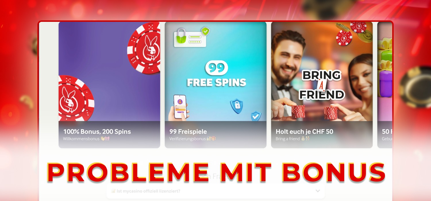 Problem mit dem Willkommensbonus bei mycasino